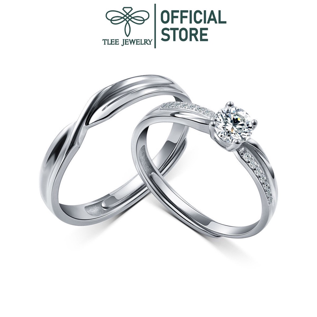 Nhẫn bạc đôi TLEE mẫu thân viền đá TleeJewelry ND0101