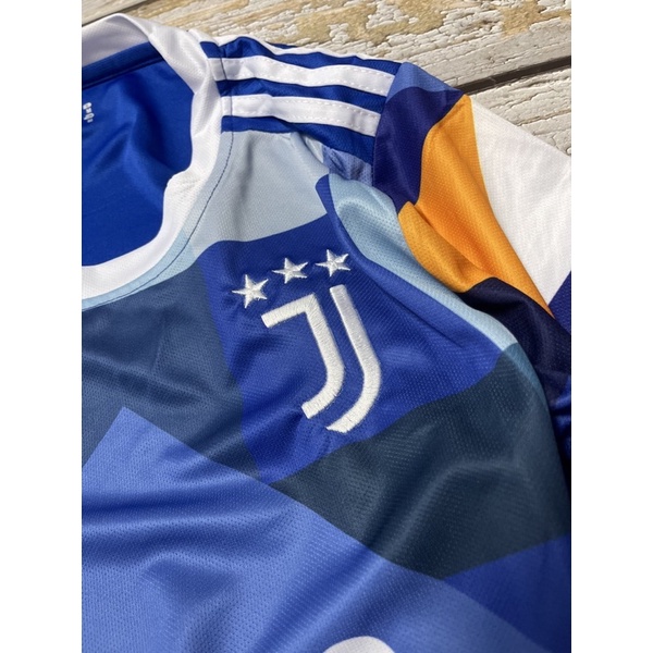 Set Bộ quần áo thể thao bóng đá nam nữ vải mè thái clb juve áo xanh 3D quần xanh logo thêu đầy đủ