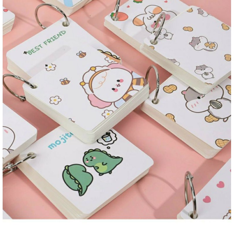 Tệp ghi chú note di động kèm móc khóa cute sổ ghi chú