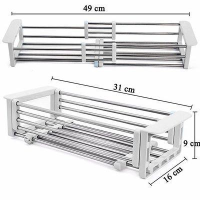 KHAY RỔ INOX KẾT HỢP NHƯA RÚT GỌN TIỆN LỢI