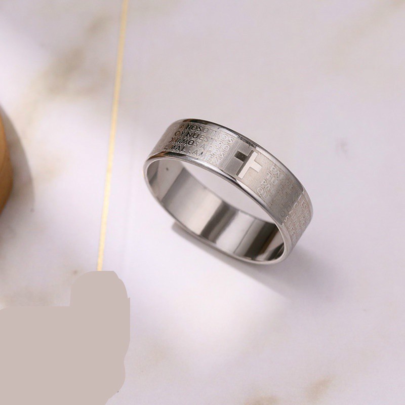 Nhẫn Thép Titan Không Gỉ Hình Trái Tim Phong Cách Retro