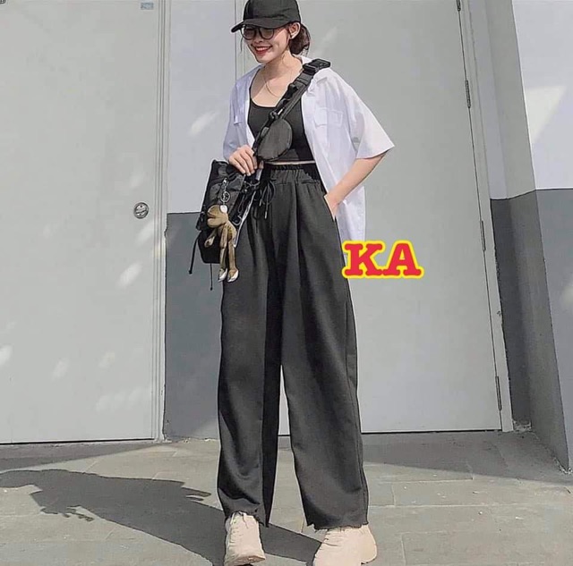 Quần ống rộng trơn K&A | BigBuy360 - bigbuy360.vn