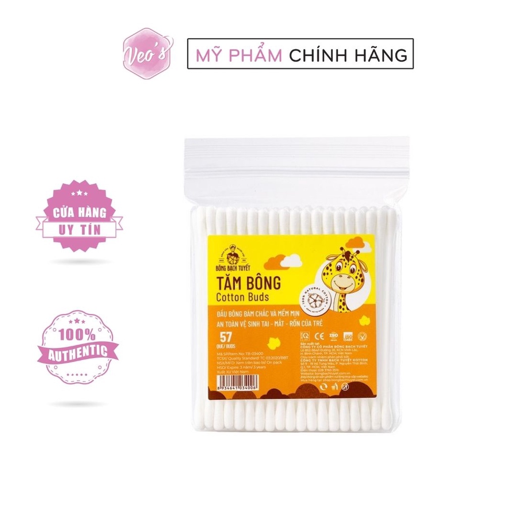 Tăm Bông Trẻ Em Bông Bạch Tuyết Gói 42 Que