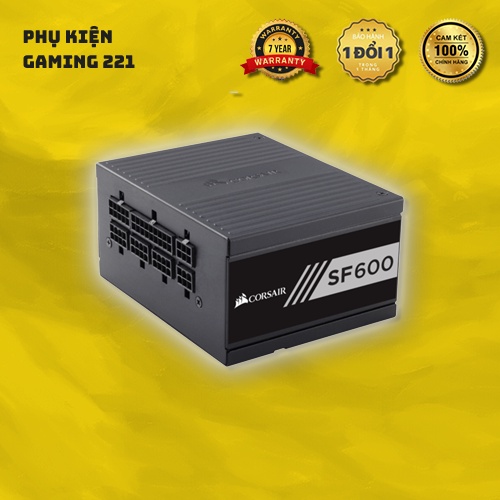 Nguồn Máy Tính - PSU  Corsair SF600 600W Gold 80 Plus Gold/Platinum SFX Factor  Full Modul  - Hàng Chính Hãng