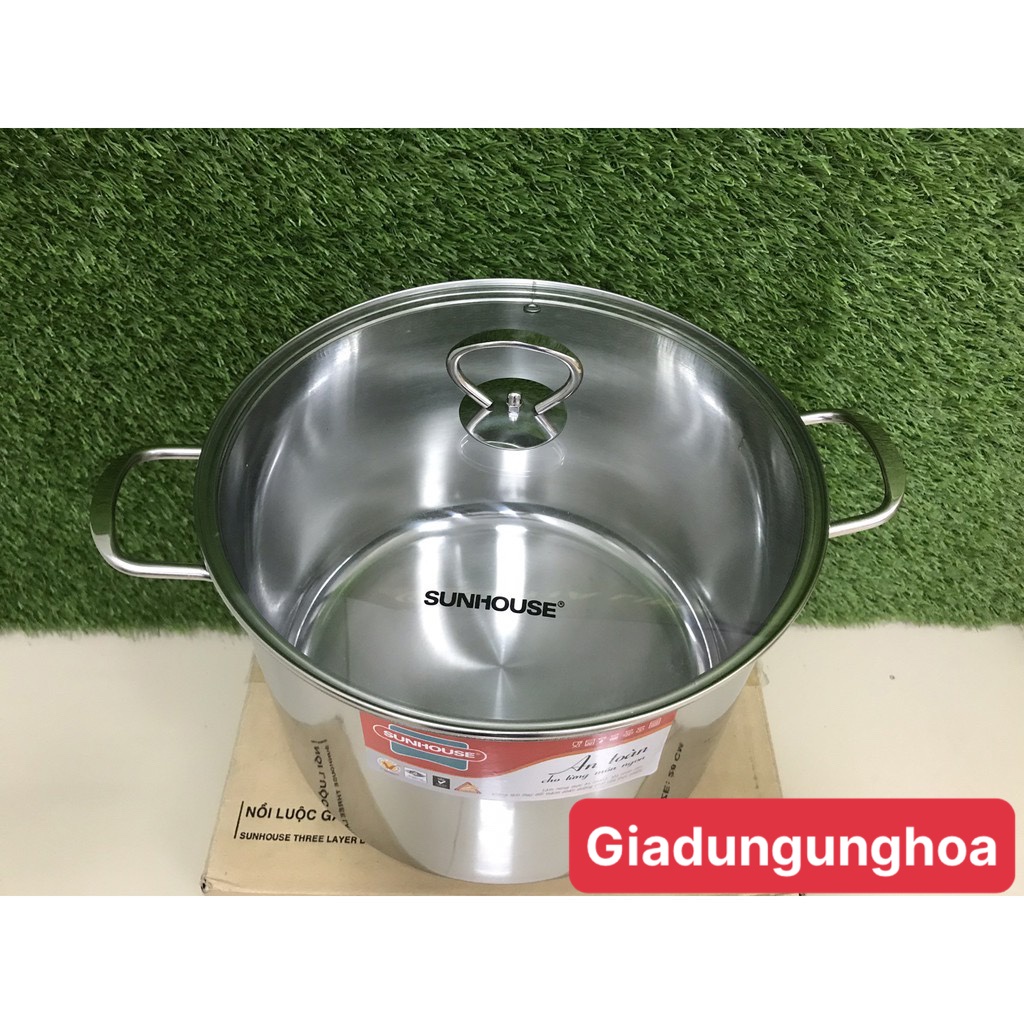 Nồi luộc gà inox 3 đáy SUNHOUSE SH28LG - siêu tiện lợi