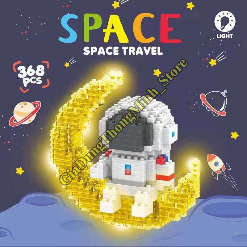 Lego 3D Phi Hành Gia Phát Sáng Lấp Lánh, Dễ Thương Có Đèn, Quà Tặng Bạn Gái, Quà Tặng Sinh Nhật