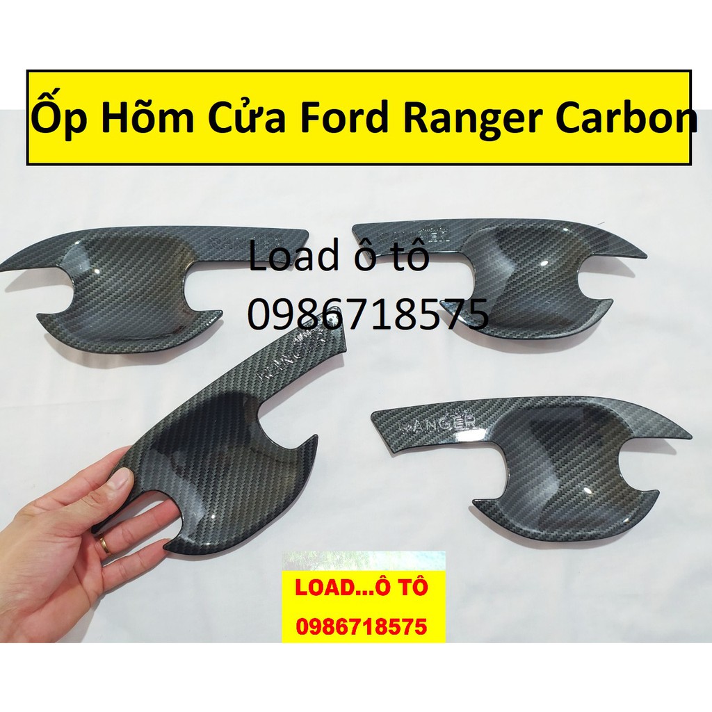 Ốp Tay Hõm, Nắp Xăng Ford Ranger 2022-2016 Vân Carbon cao Cấp