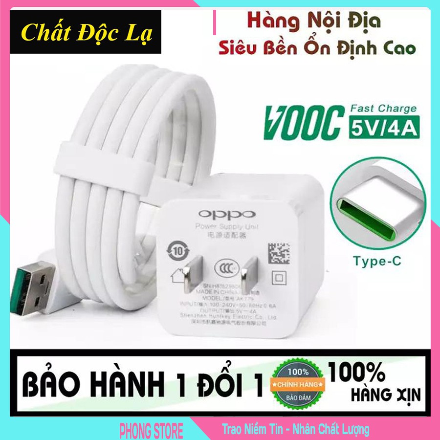 Bộ Sạc Siêu Nhanh OPPO A5 (2020) / A9 2020/ A52 / A53 2020 / A54 / A74 5G / A92 / A93 OPPO Reno 10x/ Dây Cáp oppo Type C