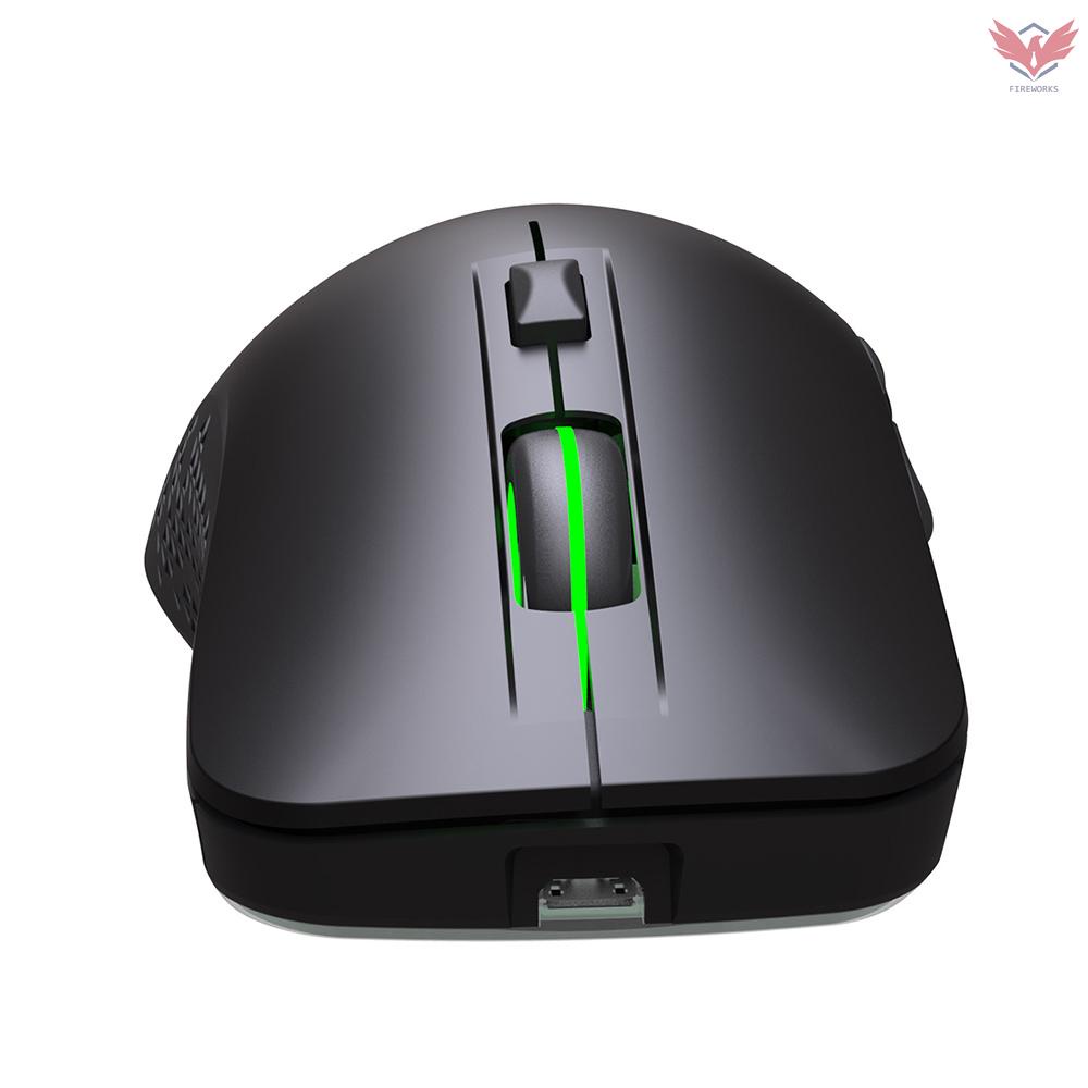 YWYT Rechargeable Mouse 2.4G Wireless Mouse with USB Receiver BT 5.1 Wireless Mouse 3 Adjustable DPI Levels/ 6 Buttons Black