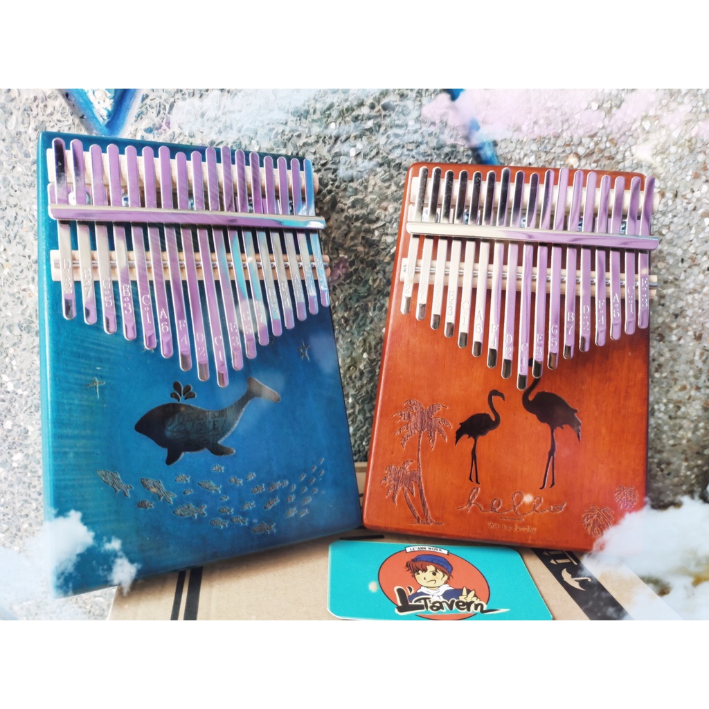 Đàn Kalimba 17 21 phím chất lượng âm hay tặng full phụ kiện CÁ VOI XANH NÂU NAI NÂU FREESHIP