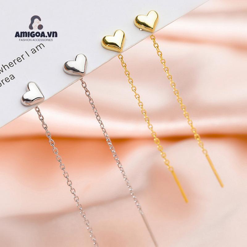 ✨✨Đôi bông tai dây dài mặt hình trái tim phong cách Hàn Quốc dành cho nữ