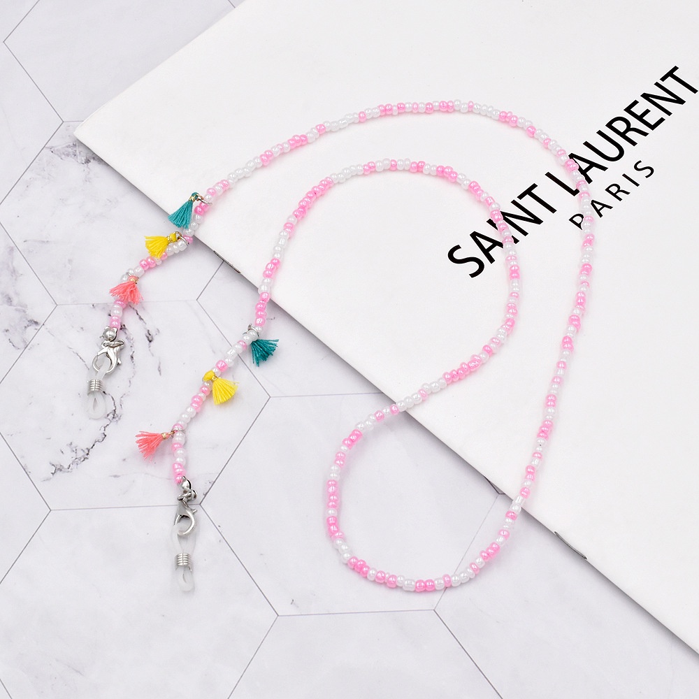 Dây Đeo Mắt Kính Xâu Hạt Ngọc Trai Tua Rua Phong Cách Mới Chống Mất