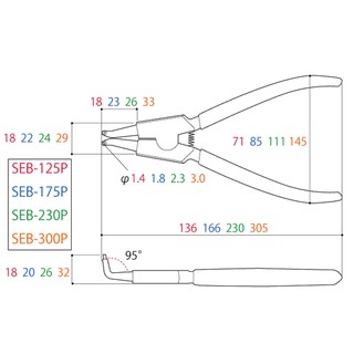 Kìm mở phe mũi cong 12-inch Tsunoda SEB-300P