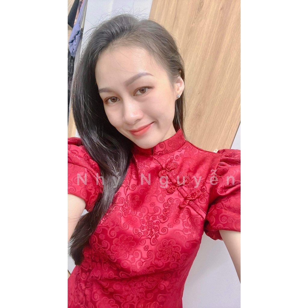 SET GẤM THƯỢNG HẠNG TAY PHỒNG MÀU ĐỎ