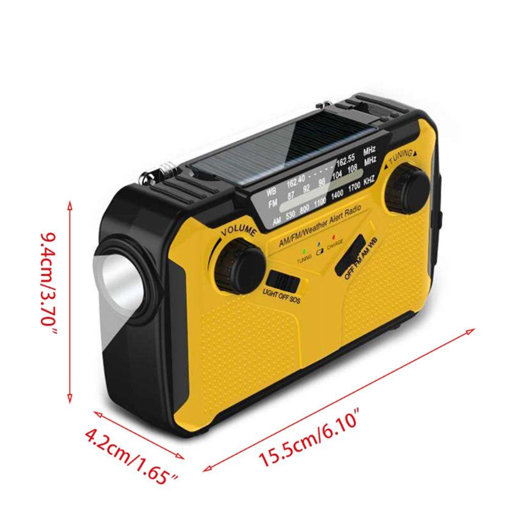 Radio AM / FM / WB Sử Dụng Năng Lượng Mặt Trời Có Đèn Pin Khẩn Cấp