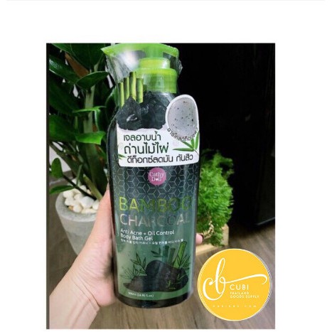 Sữa Tắm Than Tre Cathy Doll Bamboo Charcoal Anti Acne + Oil Control Body Bath Gel Thái Lan - 500ml