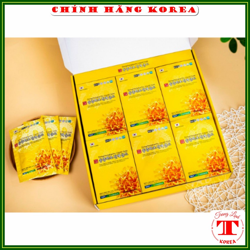 Nước đông trùng hạ thảo hàn quốc, hộp 30 gói - Đông trùng thượng hạng giúp mát gan, bổ phổi, tăng đề kháng, giảm stress
