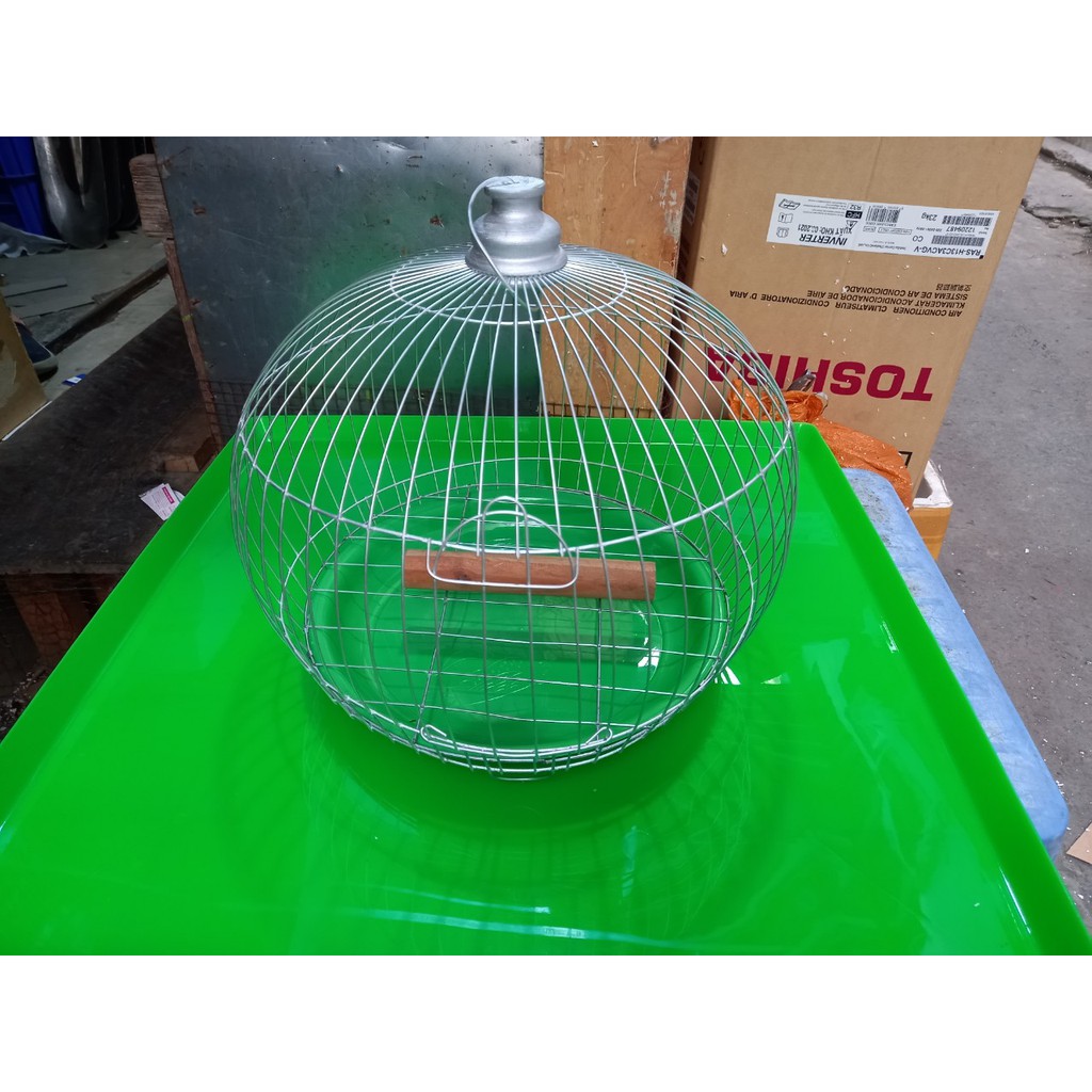 Lồng chim cu gáy bằng kẽm đầy đủ phụ kiện