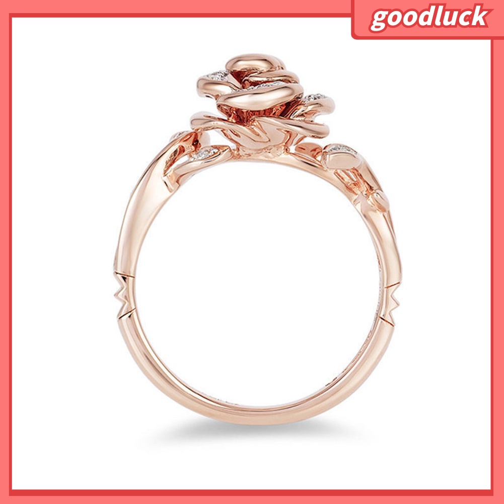 Vòng cổ / Nhẫn / Bông Tai Mặt Hoa Hồng Đính Đá Thời Trang Cho Nữ