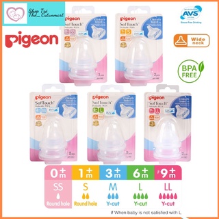 Núm Ti Pigeon Softtouch núm Ti thay thế bình Pigeon Softtouch cổ rộng đủ size S/M/L/LL