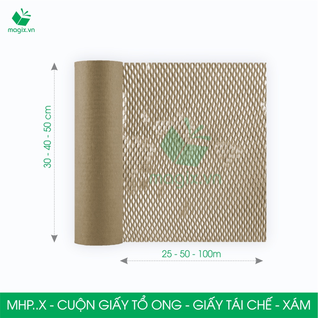CUỘN GIẤY TỔ ONG MÀU XÁM CHỐNG SỐC THAY THẾ BÓNG KHÍ XỐP HƠI ĐÓNG HÀNG - NHIỀU SIZE