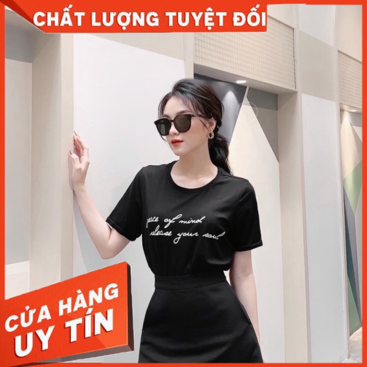 Áo thun nữ cộc tay in chữ Homieyl cao cấp, áo phông nữ chất vải cotton thoáng mát dáng suông - Hàng nhập khẩu