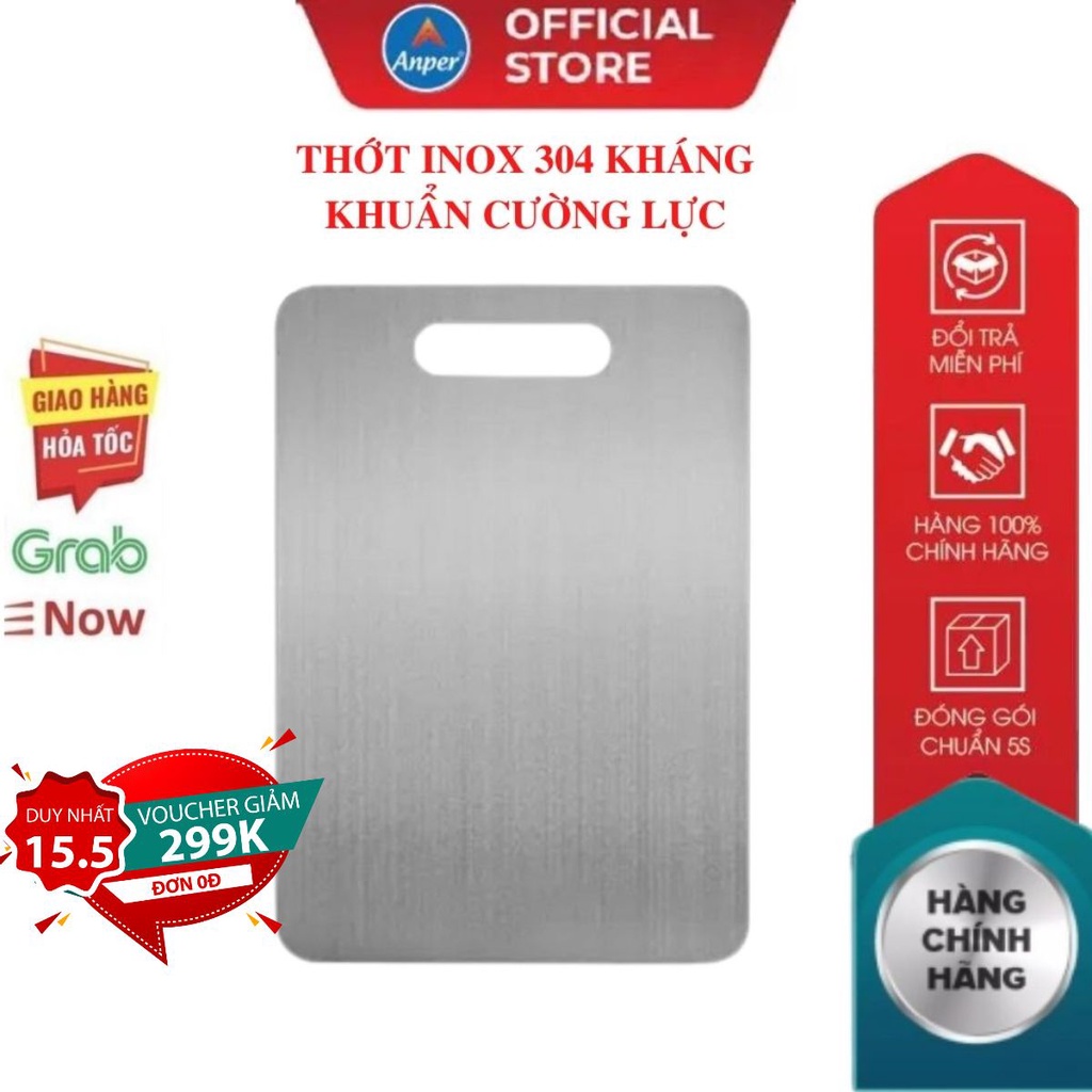 THỚT INOX 304 CAO CẤP SIZE LỚN Kháng Khuẩn Cường Lực