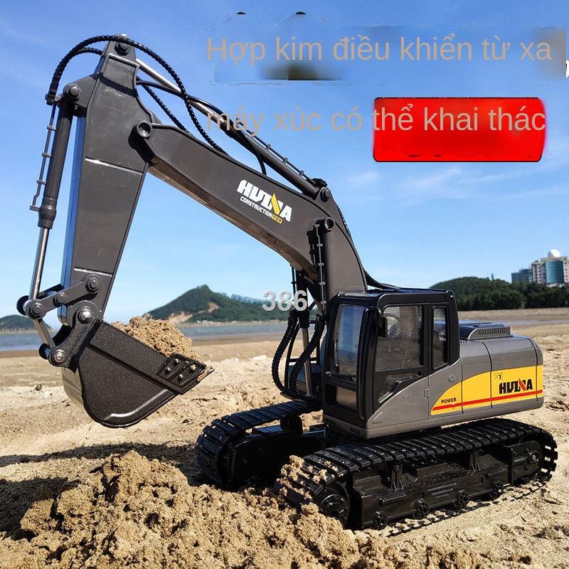 JTrẻ em hợp kim điều khiển từ xa máy xúc đồ chơi ô tô cậu bé xe xây dựng điện mô hình ô tô quà tặng sinh nhật máy xúc