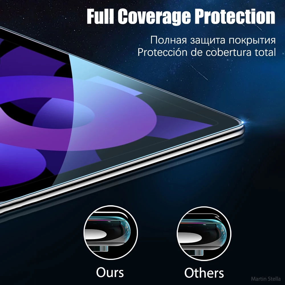 Set 1/2 Kính Cường Lực Bảo Vệ Màn Hình Máy Tính Bảng iPad Air 5 2022 10.9 Air 4 3 2 1 Pro 11 2021 10.5 9.7 2018 6th 5th Mini 6 9H