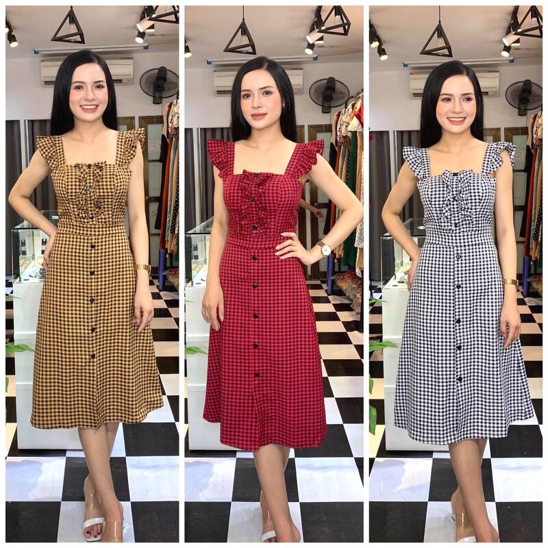 d51- váy chữ a sọc kẻ