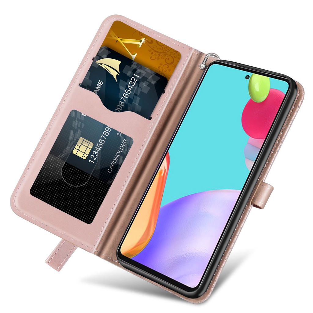 Ốp Điện Thoại Da Mềm Dạng Ví Nắp Lật Từ Tính Bảo Vệ Toàn Diện Cho Samsung Galaxy A23 A33 A53 A73 5G A13 S22+ / S22 Plus S22 Ultra