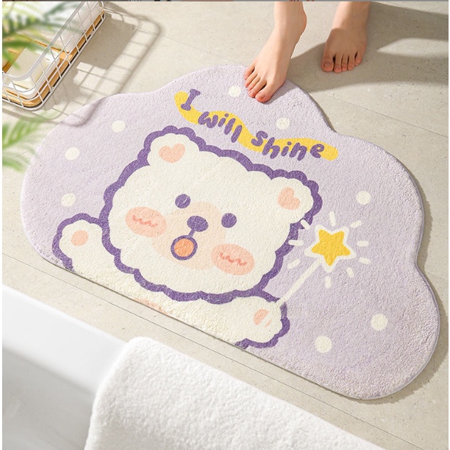 [Cao Cấp] Thảm Bông CashMere Trải Sàn Nhà Tắm Lau Chân Mềm Mịn Hoạt Hình