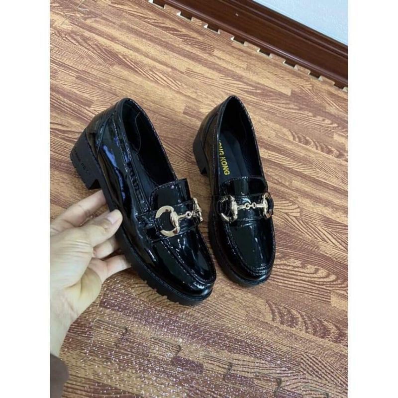 Giầy đốc phối khoá gót 3p chất da bóng siêu mềm hót,,