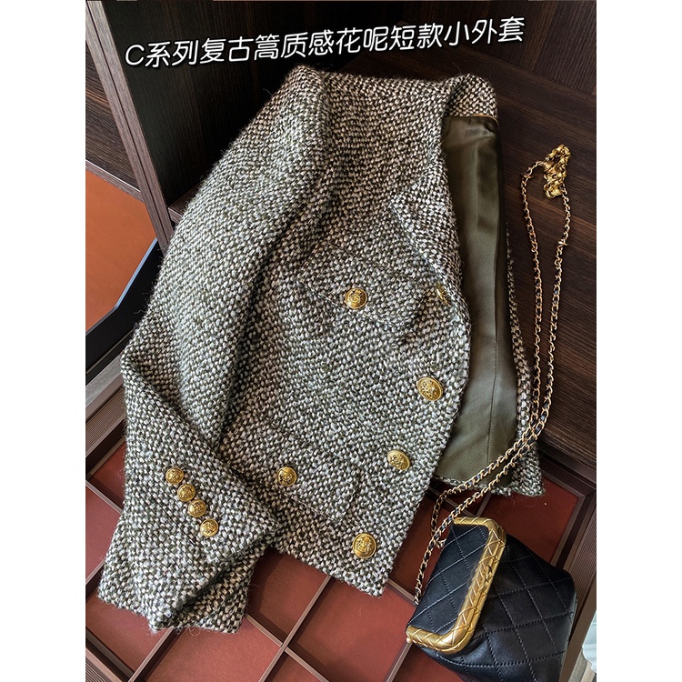 Áo dạ ngắn nữ tweed Hàn Quốc ADN004