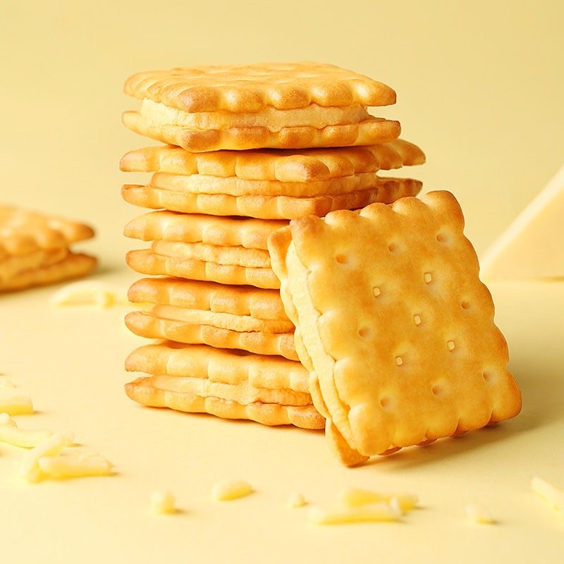 Bánh Quy Lúa Mạch Kẹp Kem Phô Mai Giòn Tan Thơm Ngon hộp 60 chiếc