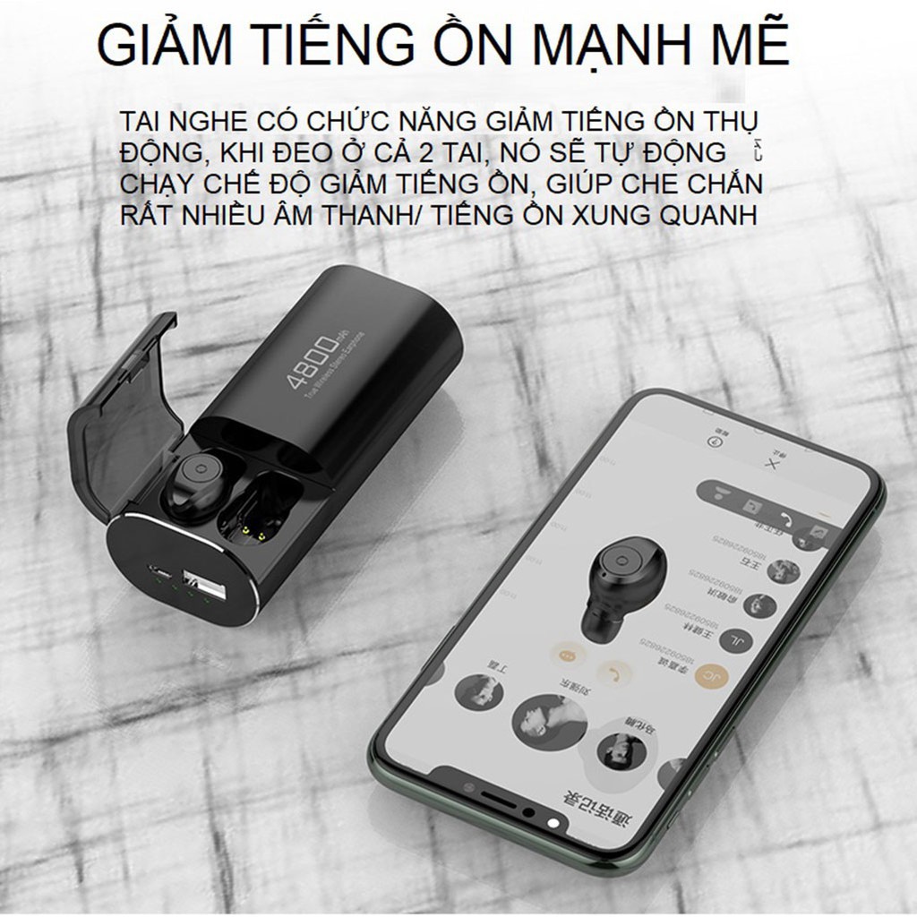 Tai nghe Bluetooth Kiêm Sạc Dự Phòng S11 TWS 4800mAh - Chống nước IPX5- Nghe nhạc lên đến 90h