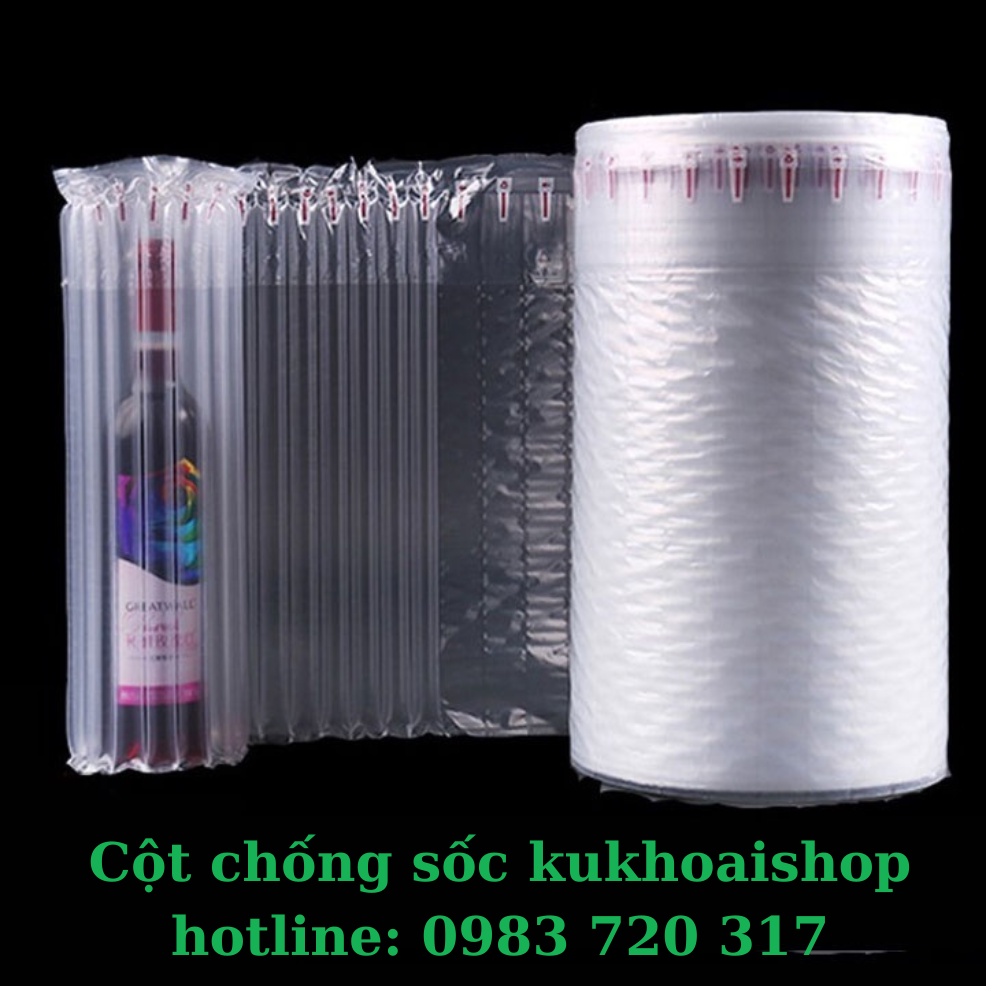 Một Cuộn (50 Mét) Cột Khí Chống Sốc Bọc Hàng Dễ Vỡ Đệm Hơi Đóng Gói Loại Cao 15cm 20cm 25cm 30cm 35cm 40cm 45cm 50cm