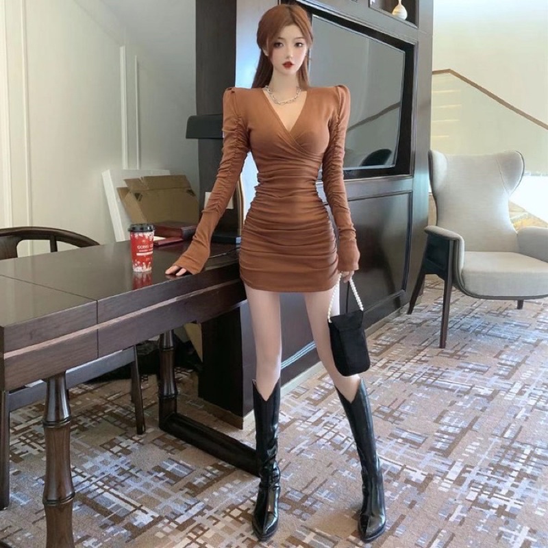 Đầm Body Nhún Vạt Chéo Chất Đẹp