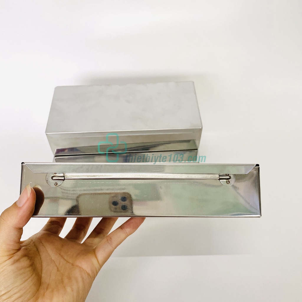Hộp Inox 304 Chữ Nhật Đựng Dụng Cụ Spa, Y Tế, Khay Inox Có Nắp Có Bản Lề Có đủ Cỡ - Thiết Bị Y Tế 103