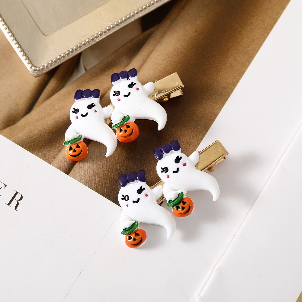 Bộ 2/4 kẹp tóc Haimeikang hình bí ngô Halloween dễ thương