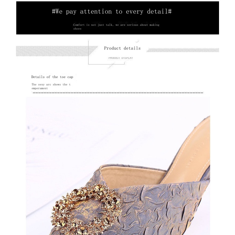 Dép Cao Gót Mũi Nhọn Đính Đá Thoải Mái Thời Trang Mùa Hè Mới 2022 Cho Nữ