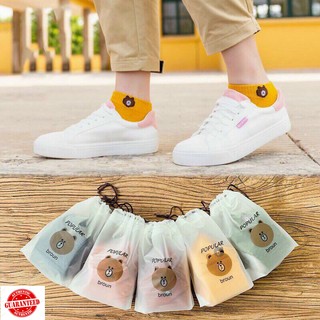 Combo 10 đôi tất gấu cổ ngắn siêu yêu tặng kèm túi đựng