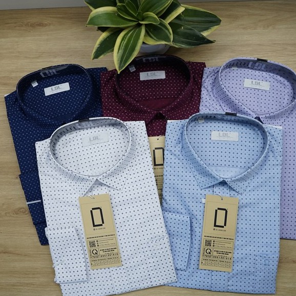 [Quà tặng 1 đôi tất] Áo sơ mi LDL-SM105, sơ mi nam dài tay chấm bi xanh than có túi ngực - Hàng Việt Nam Xuất Khẩu | BigBuy360 - bigbuy360.vn