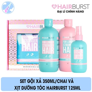 Combo Hairburst Set Gội Xả 350ml/Chai và Xịt Dưỡng Tóc Volume and Growth Elixir Tạo Độ Phồng Và Kích Thích Mọc Tóc 125ml