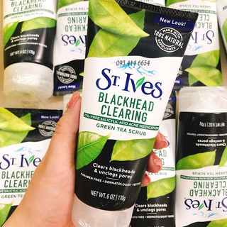 Sữa Rửa Mặt Sạch Mụn Đầu Đen ST.IVES Trà Xanh 170g - Bao Bì Mới [Mẫu mới]