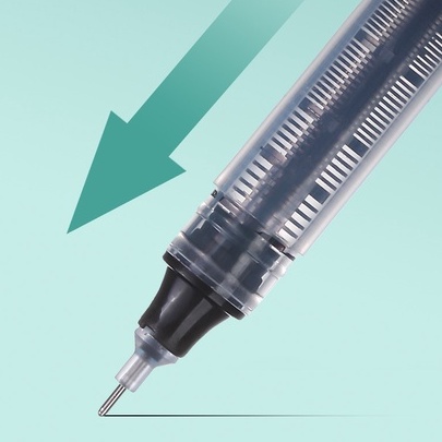 Bút Bi Nước Deli Mực Khô Nhanh Ngòi 0.5mm Ống Bút Liền Mực Gel Nước - Mực Đen Đỏ Xanh