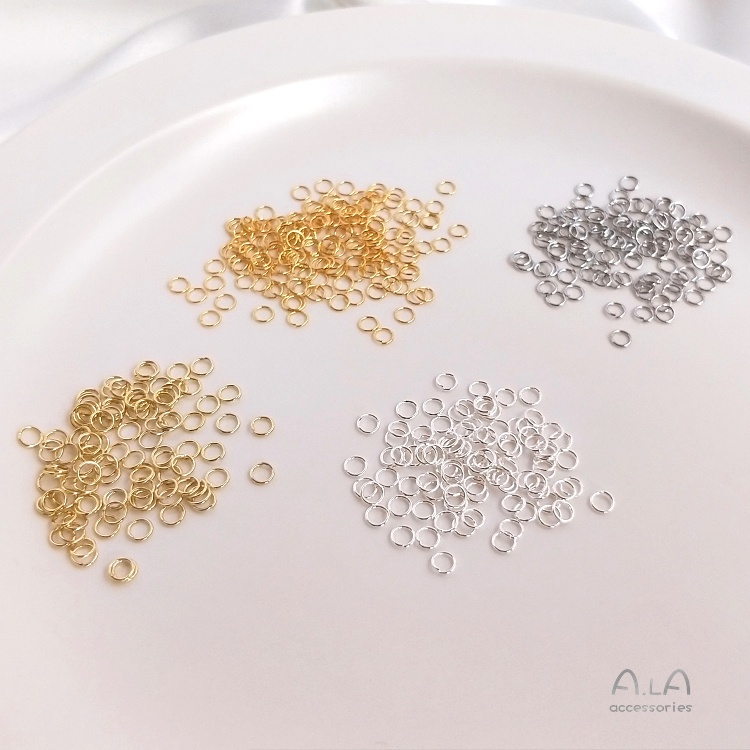 █diy゜14k●100 miếng 18K Titan thép mỏng mở vòng 14K vàng vòng duy nhất cường độ cao chống kéo diy chuỗi kết nối O-ring