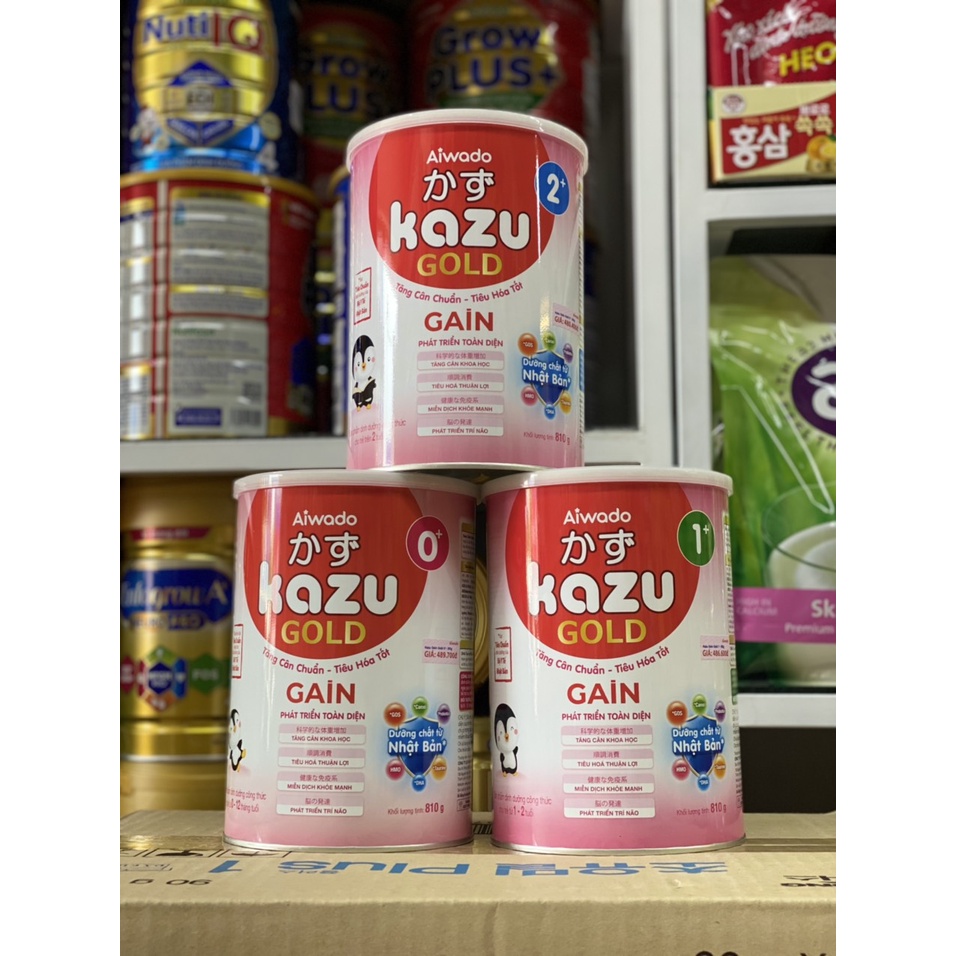 SỮA BỘT KAZU GAIN 0+,1+,2+ LON 810GR
