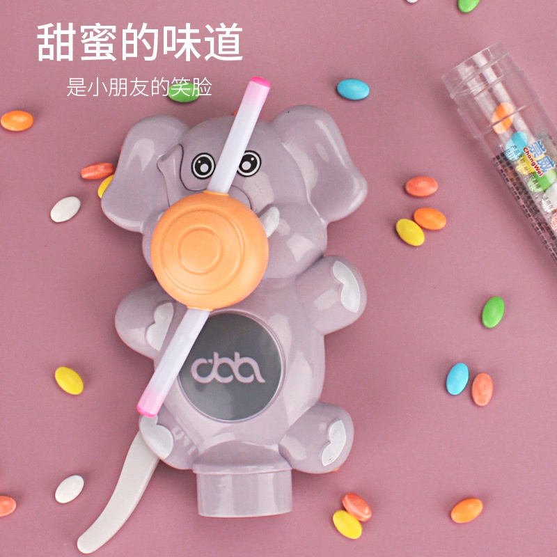 Kẹo đồ chơi con voi bánh xe phát sáng có đèn