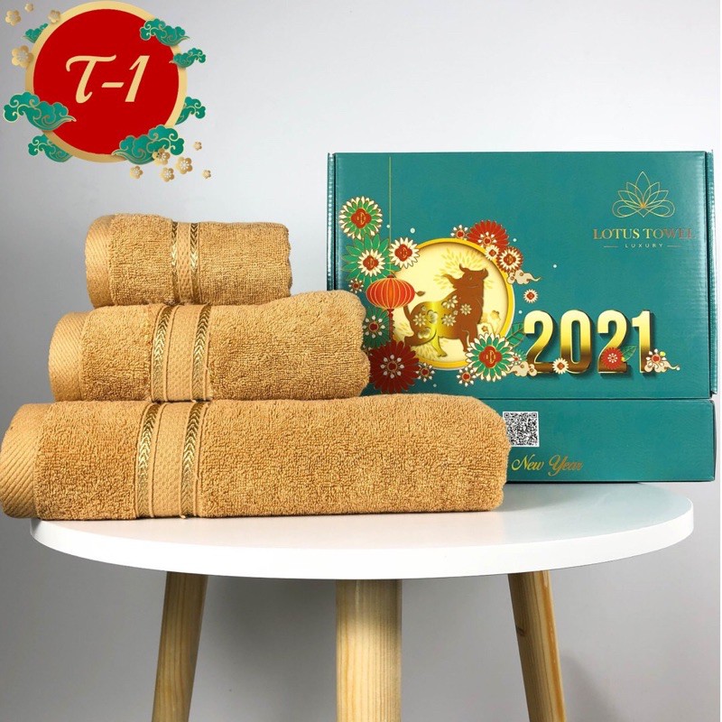 Hộp Khăn Quà Tết set 3 món cao cấp, giá rẻ